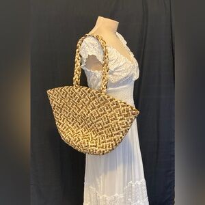Old Navy 2007 Large Woven Cornhusk Tote Bag